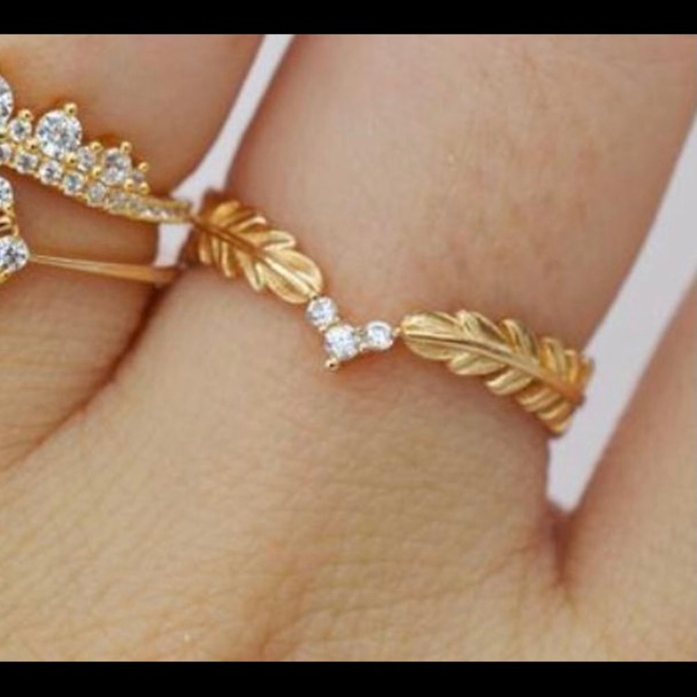 14k Gold plated CZ Ring - Size 7 - Picture 3 of 16